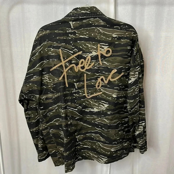 CURRENT/ELLIOT Fatigue Army Jacket Pockets, Size L - Picture 3 of 12